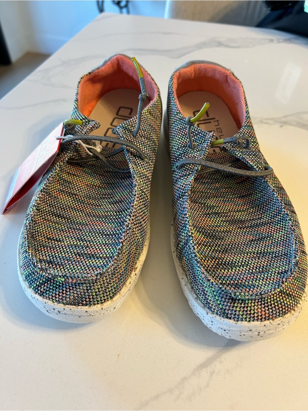 Women’s Hey Dude Wendy Sox Knit Slip-On Sneakers with Orange Lining